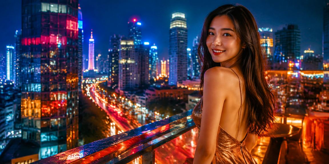 Màn hình neon hiển thị ưu đãi nạp tiền tại Hà Nội về đêm